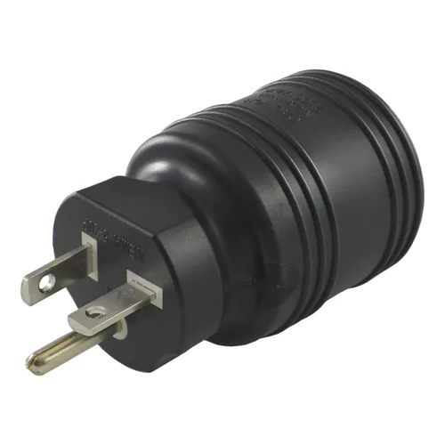 Conntek Adaptador de enchufe NEMA 5-20P a NEMA L5-30R, enchufe macho de 20 amperios y 125 voltios a conector hembra de bloqueo de 30 amperios y 125