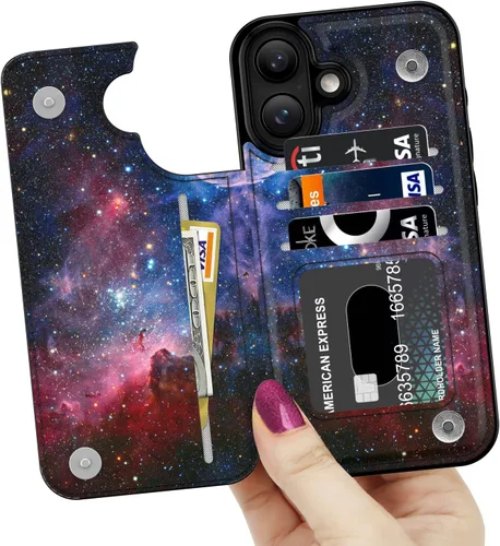 Vista 1388 de LETO para iPhone 15 Pro Funda tipo cartera - Tapa tipo folio con patada - Diseños de moda - Tarjetero - Funda protectora para mujeres y niñas - 6.1