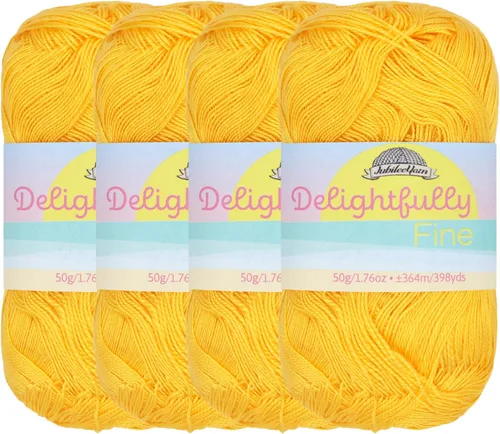 Vista 37 de JubileeYarn - Ovillo de hilo deliciosamente fino, 1.76 oz/madeja de rayón de bambú, color rosa polvo, 4 madejas
