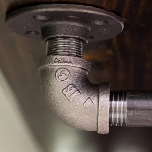 Vista 5 de PIPE DECOR Codo de 90 grados, 3/4 pulgadas, hierro maleable negro, juego de 6 – para fontanería, muebles de bricolaje y tubería estándar de 3/4