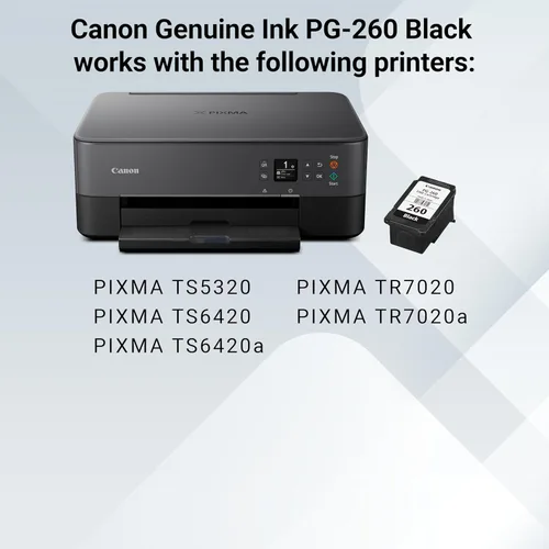 Vista 8 de Canon PG-260 - Cartucho de tinta negro genuino, compatible con TS5320/6420/6420a, TR7020/7020a