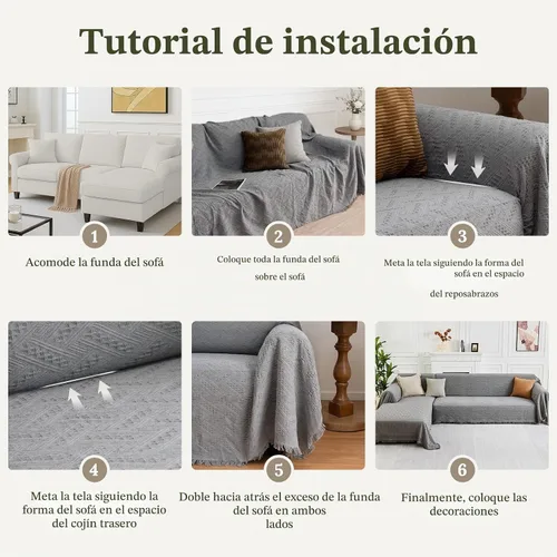 Vista 7 de HOMERILLA - Funda de sofá modular de 2 piezas para sofá en forma de L, color chocolate, XXXL