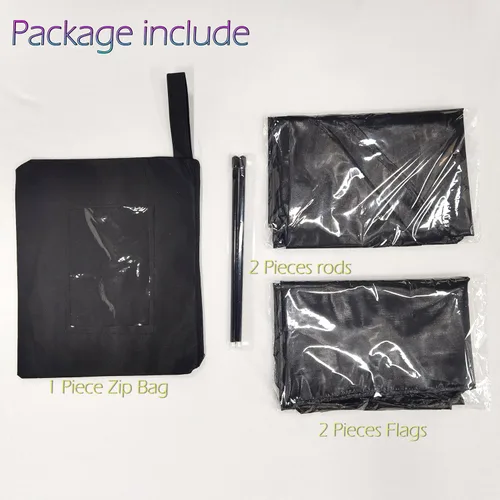 Vista 3 de MUNAFIE Banderas de Alabanza y Adoración para Danza de Iglesia, Banderas Negras