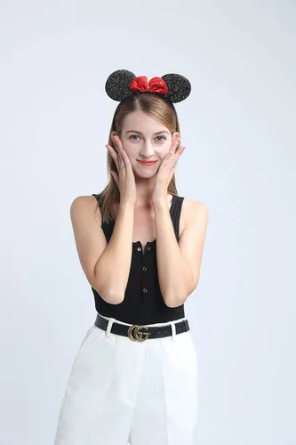 Vista 5 de FANYITY Mickey Ears, 2 diademas de Minnie Ears para fiesta de Navidad