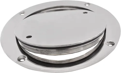 Vista 4 de Escotilla de barco de 4 pulgadas 316 de acero inoxidable redonda antideslizante 2 ojos placa de cubierta de escotilla de inspección con cubierta