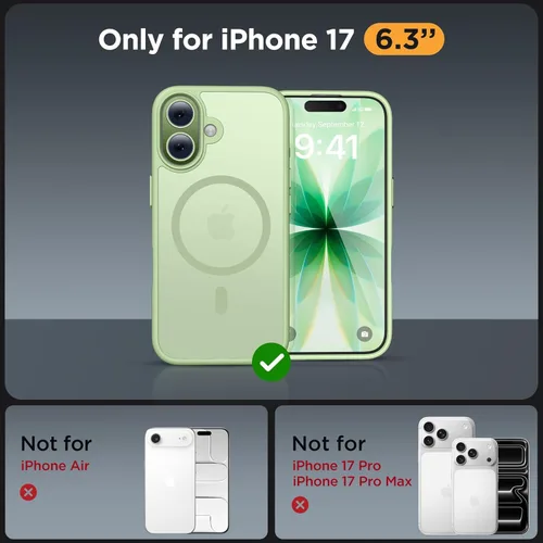 Vista 478 de Miracase - Funda magnética para iPhone 13 de 6.1 pulgadas (compatible con MagSafe) (con 2 protectores de pantalla), protección de grado militar