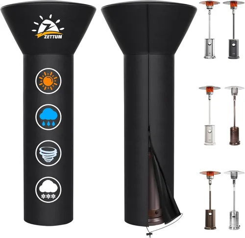 Zettum - Fundas para calentador de patio - Funda para calentador al aire libre 600D con cremallera impermeable resistente, cubierta para calentador