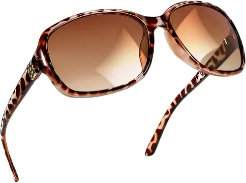 Vista 19 de SIPHEW - Gafas de sol polarizadas para mujer, gafas de sol cuadradas clásicas para mujer con protección UV Gafas de sol polarizadas negras A01