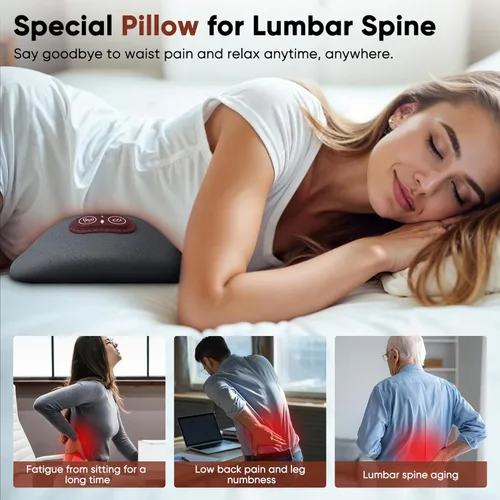Vista 8 de 3 in 1 Upadate Rechargeable Electric Lumbar Support Pillow with Adjustable Height for Bed and Chair,Back Massager with Heat,Back Massager for Pain