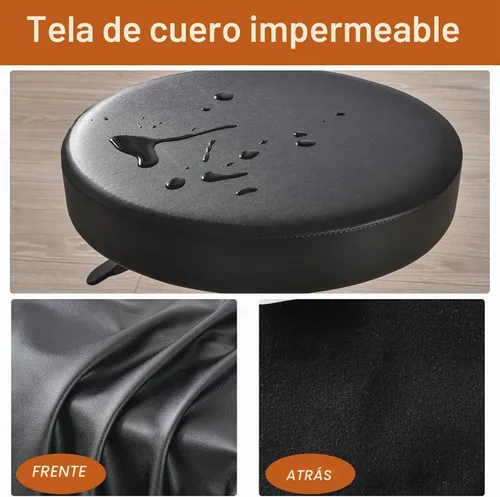 Vista 4 de HAOYONG Juego de 2 fundas redondas para taburetes de bar, impermeables, de poliuretano, fundas elásticas para taburetes de bar, fundas para sillas