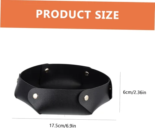 Vista 7 de ERINGOGO 4pcs Dice Tray Bandejas Decorativas Folding Bracket Desktop Stand Table Trays Folding Tray Desk Tray Leather Bracers Decorative Tray Trim