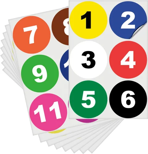 Vista 16 de iSYFIX Calcomanías negras de números consecutivos – 1 a 50, 1 pulgada, 1 juego – Vinilo autoadhesivo de alta calidad ideal para inventario