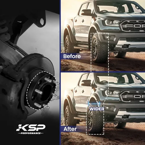 Vista 7 de KSP - Espaciadores de rueda Ford Ranger de 1.5 pulgadas, espaciador forjado de 6 x 5.5 con borde de buje compatible con Ranger 2019-2024, Bronco