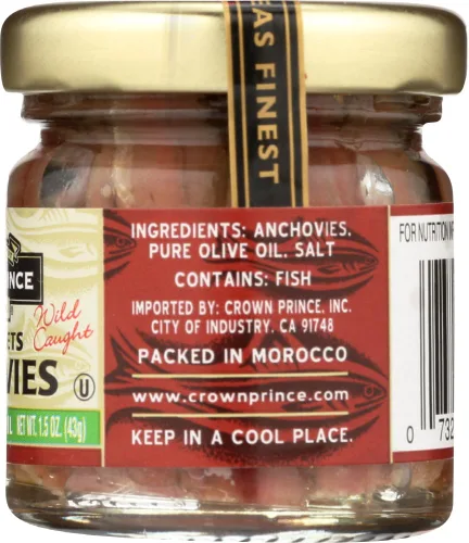 Vista 2 de Crown Prince Anchoas planas en aceite 72x 1.5 Oz