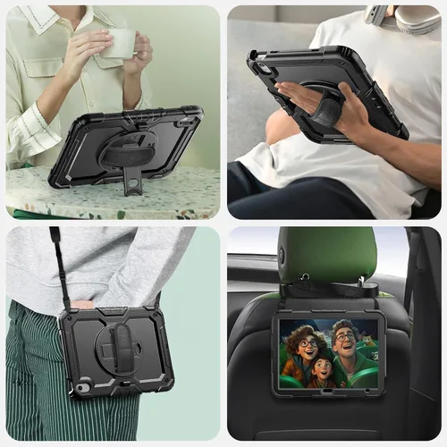 Vista 6 de SEYMAC Funda para iPad (A16) 11ª/10ª generación (11″/10.9″), Negro