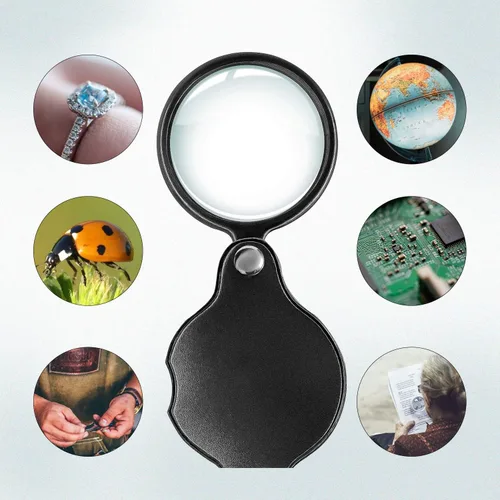 Vista 5 de Wapodeai 2pcs 10x Small Pocket Magnify Glass, Apply to Reading, Science, Jewelry, Hobbies, Books
