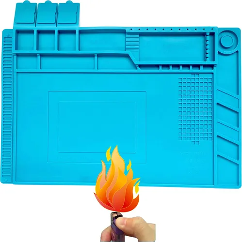 Vista 9 de WWZMDiB Alfombrilla de soldadura de silicona resistente al calor 932°F (S-130【30 x 20cm / 11.8 x 7.9”】)