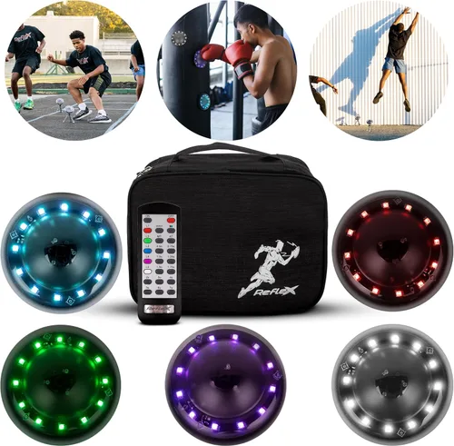 Vista 2 de Reflexx RLT 2.0 - Reaction Time Training Lights for Agility - Hand Eye Coordination Training Agility Light Pods for Reaction Games and Fast
