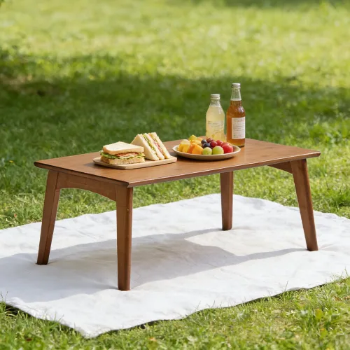 Vista 8 de Mesa de té baja de estilo japonés, mesa de centro de madera con corredor azul y blanco, mesa de piso tradicional