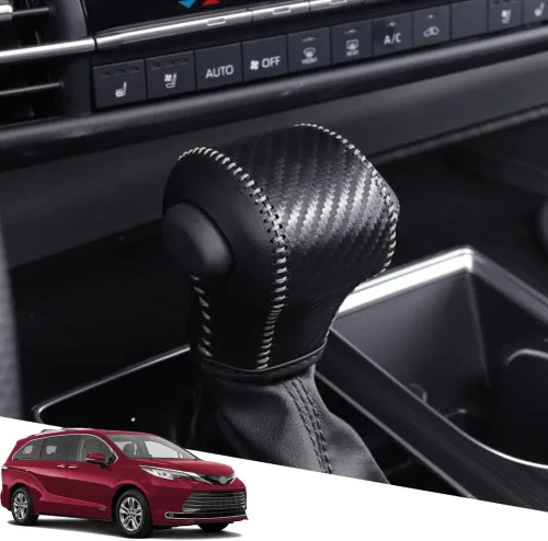 Vista 9 de Great-luck Funda Protectora de Perilla de Palanca de Cambios Automática de Cuero Genuino con Moldura, Accesorios Interiores Personalizados