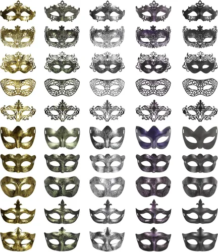 yeload Máscaras de máscaras, 100 máscaras vintage a granel para fiesta de máscaras, veneciano, Mardi Gras, Halloween, máscaras para mujeres y hombres