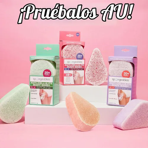 Vista 6 de Spongeables Jabón Corporal Anticelulítico en una Esponja de Más de 20 Lavados, Aloe Fresco, 1 Unidad Verde aloe
