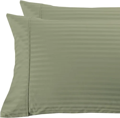 Vista 10 de sheetsnthings Juego de 2 fundas de almohada de 300 hilos, tamaño Queen, color negro a rayas