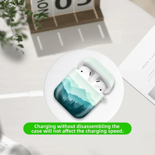 Vista 5 de Compatible con funda para Airpod 1 y 2, carcasa protectora rígida con llavero, funda de diseño elegante para AirPod, ideal para mujeres, compatible