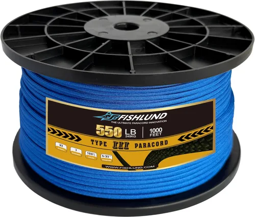 Vista 44 de Paracord 550 lb, cuerda de paracaídas de 7 hebras de 50 pies, 4 mm, de nailon, para camping, verde militar