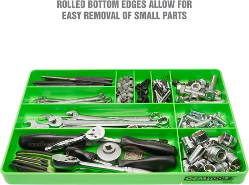 Vista 5 de OEMTOOLS 22213 Bandeja Organizadora de Caja de Herramientas – Organizador de Cajón de 10 Compartimentos para Piezas, Pernos y Herramientas Pequeñas