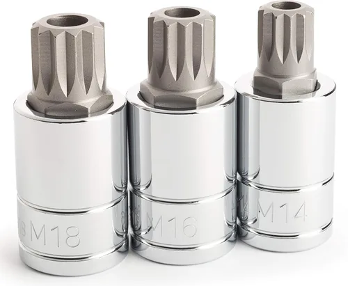 Titan 16083 Juego de llaves de vaso de 3 piezas resistentes a manipulaciones XZN Triple Square