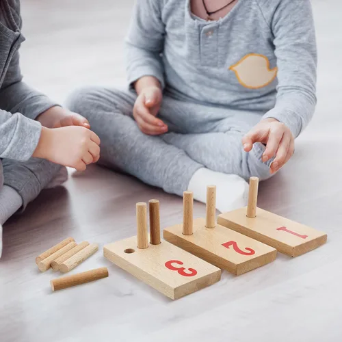 Vista 5 de Acorn Baby Wooden Puzzle Box Set - Interactive Wooden Brain Teaser Peg Shape Sorter Wood Educational Number Toy Game Box