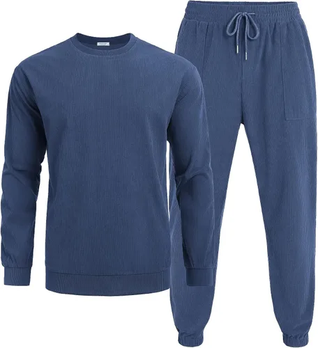 COOFANDY Conjunto deportivo de 2 piezas para hombre, sudadera de manga larga, sin botones, para deportes, casual, fitness, trotar