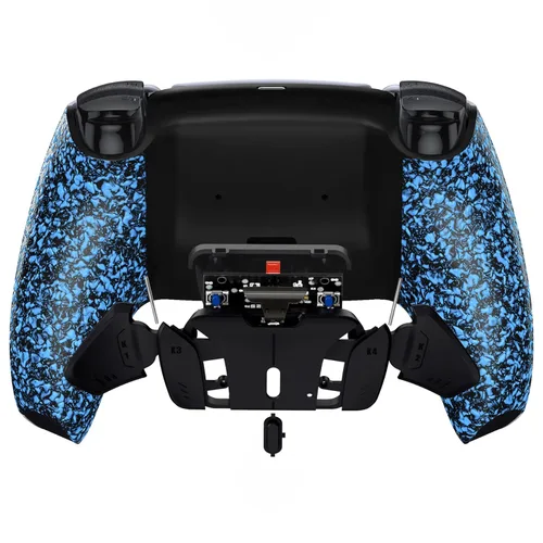 Vista 7 de eXtremeRate Kit de remapeo RISE4 programable azul texturizado para controlador PS5 BDM 010 y BDM 020, placa de actualización y carcasa trasera