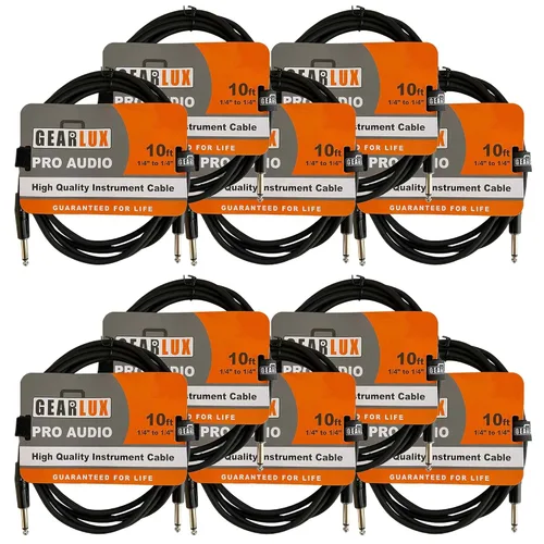 Vista 12 de Gearlux Cable de instrumento/cable de guitarra, 1/4 de pulgada, recto a recto, negro, 6 pies - paquete individual