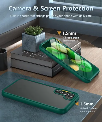 Vista 5 de FNTCASE Funda para Samsung Galaxy S23: funda móvil resistente a prueba de caídas Diseño delgado híbrido de TPU con textura mate a prueba de golpes