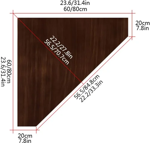Vista 7 de Escritorio triangular para el hogar, escritorio de esquina de pino, escritorio de esquina de estilo simple, marco de metal estable con almohadilla