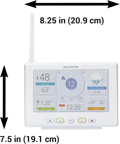 Vista 6 de AcuRite Iris - Estación meteorológica inalámbrica con pantalla HD directa a Wi-Fi, sensor de rayo, temperatura y humedad para interiores