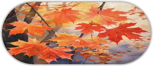 Vista 3 de Watercolor Autumn Maple Leaf Tree Bathroom Rugs Non-Slip Bath Rug Microfiber Bath Mat Absorbent Kitchen Mats and Rugs Machine Washable Oval Plush