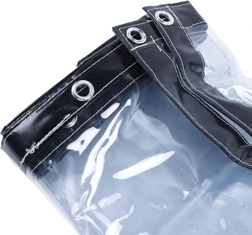 Vista 7 de Toldo transparente impermeable de grado comercial, toldo de vinilo transparente enrollable para tiendas de campaña, toldos, toldos, cortinas (negro)