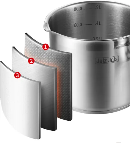 Vista 8 de Small 2-Quart Stainless Steel Saucepan with Glass Lid - Compact Sauce Pan for Single Servings, Boiling Eggs, or Melting Butter - Induction Ready &