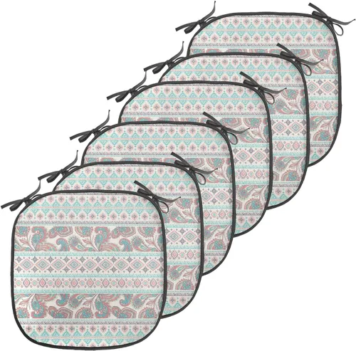 Vista 129 de Ambesonne Grunge Chair Seating Cushion, Retro Striped Background Pineapple Vintage Hippie Graphic, Anti-Slip Seat Padding for Kitchen & Patio