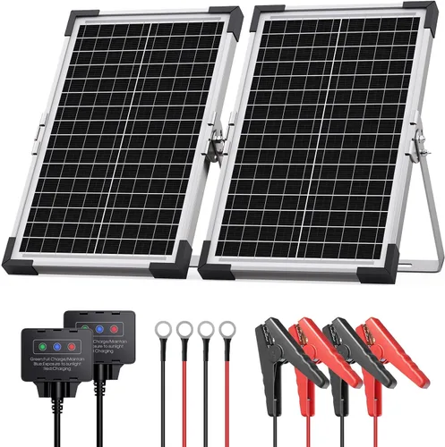 Vista 13 de Mantenedor de batería solar de 7.5 W y cargador de goteo, panel impermeable de 12 V con controlador inteligente IP68, protección contra sobrecarga