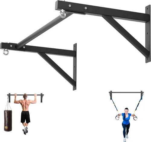 Pull Up Bar Wall Mounted, Heavy Duty 650 lbs Capacity Chin Up Bar, 48" Multi-Grip Strength Training Pull-up Bars, for Home Gym Garage/Backyard Total