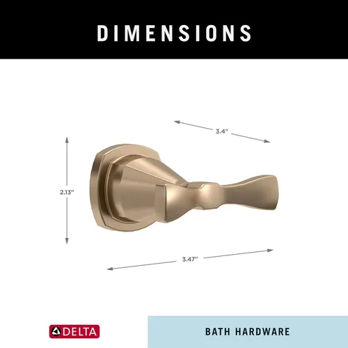 Vista 8 de Delta Faucet Stryke - Gancho doble para toallas, bronce champán, accesorios de baño, 77638-CZ