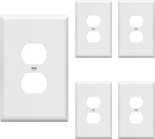 Vista 68 de ENERLITES Placa de pared dúplex para tomacorriente para receptáculos, cubierta de toma de corriente eléctrica jumbo, acabado brillante, de gran
