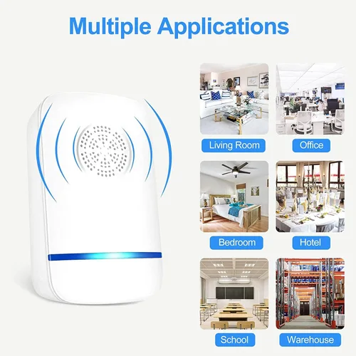 Vista 7 de Repelente ultrasónico de control de plagas para interiores, 6 trampas para ratones, repelente de mosquitos electrónico para mosquitos, insectos