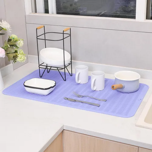 Vista 1021 de MicoYang Alfombrilla de Silicona para Secar Platos de Múltiples Usos, Fácil de Limpiar, Ecológica, Alfombrilla de Silicona Resistente al Calor