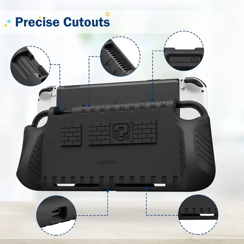 Vista 6 de Fintie Kids Case for Nintendo Switch OLED Model 2021 with Game Card Slots - [Kids Friendly] Ultralight Shockproof Protective Cover, Ergonomic Grip