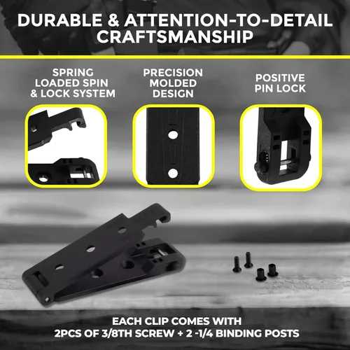 Vista 4 de Molle Attachment – Clip de cinturón de bloqueo rápido con hardware de montaje para fundas, bolsas de cargadores, fundas de cuchillos, chalecos